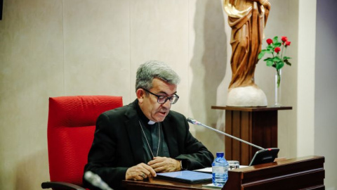 El arzobispo electo de Valladolid, Luis Argüello, en la Conferencia Episcopal, a 21 de junio de 2022.- EP