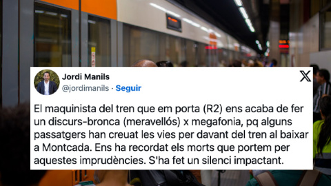 Un tuitero explica el indignado mensaje de un maquinista de Rodalies.