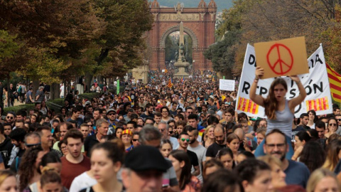 Otra imagen de la protesta en Barcelona. | REUTERS