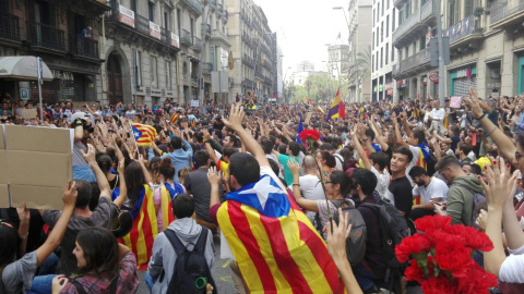 Concentració de suport a la vaga general  a la Ronda Universitat / Queralt Castillo