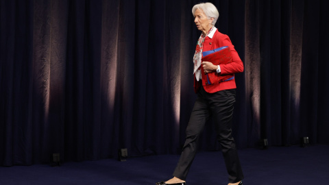 La presidenta del Banco Central Europeo, Christine Lagarde, durante una reunión en Suecia, a 28 de abril de 2023.