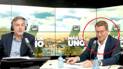 Alberto Núñez Feijóo durante su entrevista con Carlos Alsina.