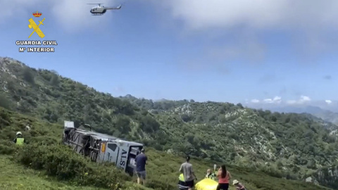 Accidente de autocar en los Lagos de Covadonga