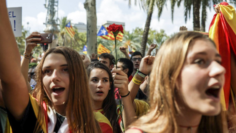 Miles de personan reclaman la libertad de los detenidos frente al TSJCat. XAVI HERRERO