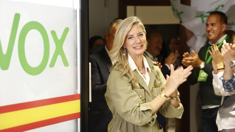 La candidata de VOX a la Alcaldía de Valladolid, Irene Carvajal, a 28 de mayo de 2023, en Valladolid.