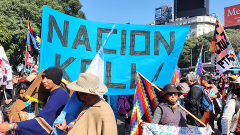 Marcha del Malón de la Paz por el centro de Buenos Aires