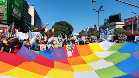 Marcha del Malón de la Paz por el centro de Buenos Aires