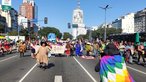 Marcha del Malón de la Paz por el centro de Buenos Aires