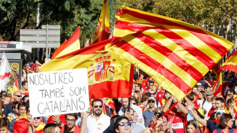 Manifestación en Barcelona a favor de la unidad de España. / EP