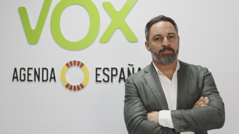 El presidente de Vox, Santiago Abascal, durante una entrevista con la Agencia EFE este 27 de julio de 2023.