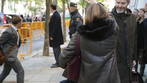 Forcadell, a su llegada al Supremo. EFE/ Zipi