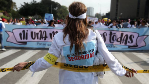 Manifestación contra la violencia machista.EFE