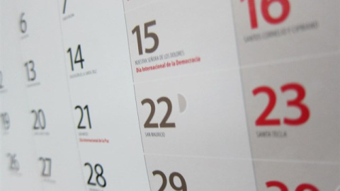 El calendario laboral de 2018 tendrá doce festivos con un solo puente. / Europa Press