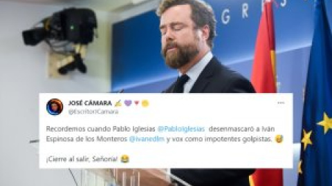 "¡Cierre al salir, Señoría!": los tuiteros recuerdan el enfrentamiento de Iglesias y Espinosa de los Monteros, el día que deja el escaño