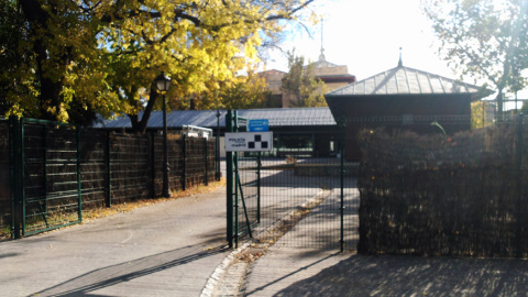 Destacamento policial en el Parque del Retiro de Madrid