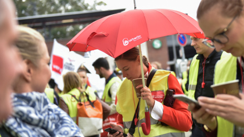 Manifestación de trabajadores de Air Berlin. REUTERS/Stefanie Loos