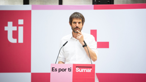 El portaveu de Sumar, Ernest Urtasun, en una roda de premsa l'endemà de les eleccions