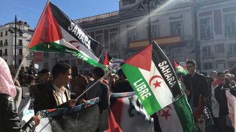 Manifestación en Madrid en apoyo al pueblo saharaui