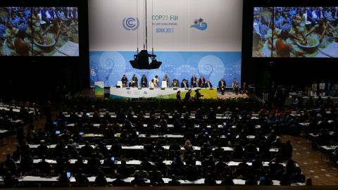 Vista de la sesión inaugural de la cumbre del clima en Bonn. REUTERS/Wolfgang Rattay