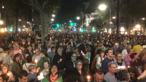 Manifestació al centre de Barcelona per exigir la llibertat dels presidents de l'ANC i Òmnium Cultural, Jordi Sànchez y Jordi Cuixart