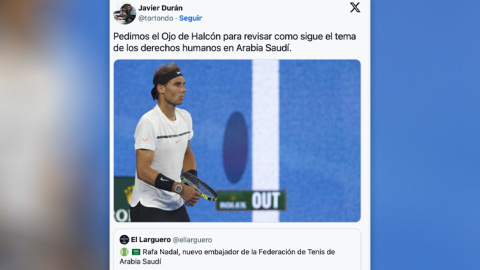 Críticas en redes contra Rafa Nadal.