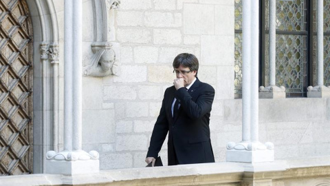 El president Carles Puigdemont al Palau de la Generalitat / EFE Andreu Dalmau