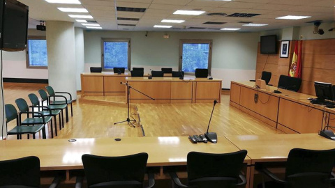 Sala donde se celebrara el juicio contra los cinco acusados de la violación de una joven en San Fermín 2016. /Tribunal Superior de Justicia de Navarra (TSJN)