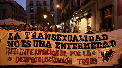 Manifestación a favor de la despatologización trans.