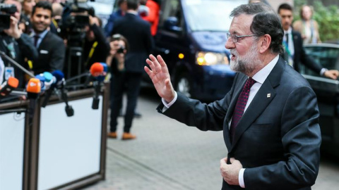 Rajoy, a su llegada al inicio de la cumbre del Consejo Europeo en Bruselas. / EFE