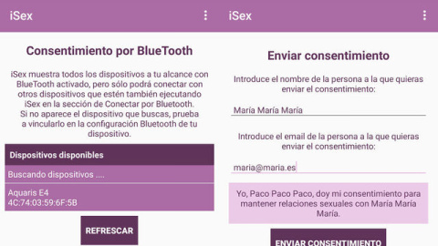 Forma de utilización de la aplicación machista Isex