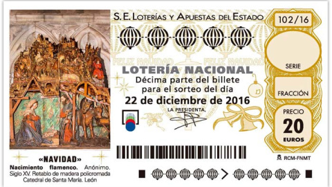 Décimo Lotería de Navidad 2016