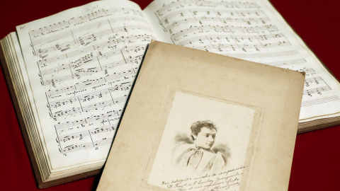 La partitura manuscrita de "Shiava e Regina", la primera ópera compuesta en España por una mujer, la barcelonesa Maria Lluïsa Casagemas - EFE/Andreu Dalmau