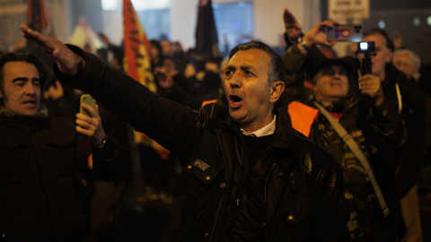 6/3/24 Manifestación de Falange Española, frente a la sede de Ferraz, a 9 de febrero de 2024, en Madrid (España).