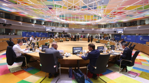 Vista de una cumbre de la UE en Bruselas.