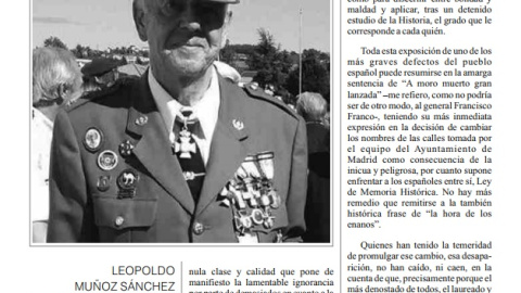 Carta del presidente de la AME y director de la revista 'Militares' en la que ensalza al "laureado y mundialmente prestigioso general Francisco Franco Bahamonde" y justifica el golpe de Estado del 18 de julio. Fue publicada en el último número de la rev