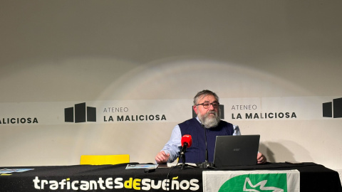 Koldo Hernández, de Ecologistas en Acción, presenta el informe "Contaminación por Nitratos" en Madrid, a 7 de marzo de 2024.