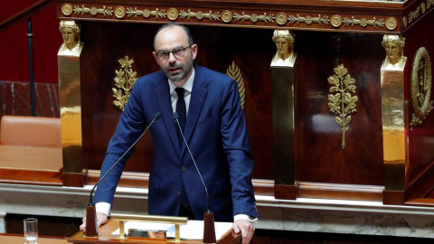 El primer ministro francés Edouard Philippe en la Asamblea Nacional. REUTERS/Philippe Wojazer