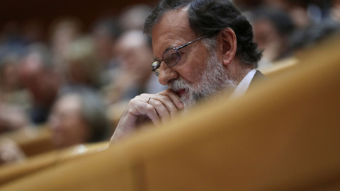 Rajoy, durante el debate del 155 en el Senado. REUTERS/Susana Vera