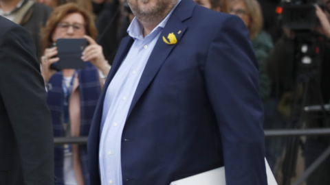 Oriol Junqueras, a su llegada a la Audiencia Nacional. / EFE