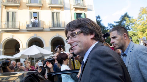 Carles Puigdemont, en Girona. / EFE