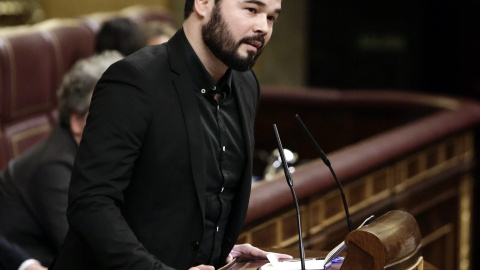 Gabriel Rufián, diputado de ERC, en el Congreso de los Diputados. / Europa Press