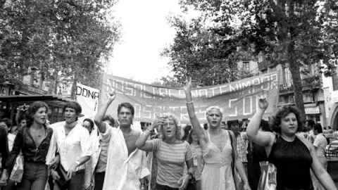 Manifestación del colectivo LGTB en Barcelona en 1977