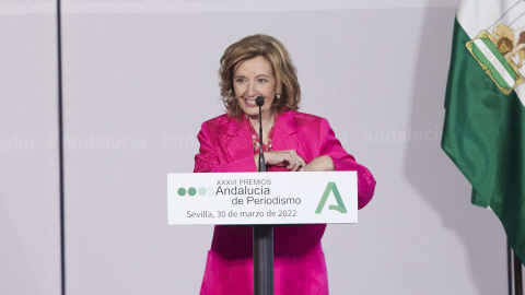 La periodista, María Teresa Campos, durante la entrega de los XXXVI Premios Andalucía de Periodismo en Sevilla (Andalucía, España), a 30/03/2022.