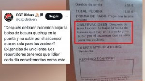 "Bajar la basura y no subir por el ascensor": denuncian las exigencias que tienen que soportar los 'riders'