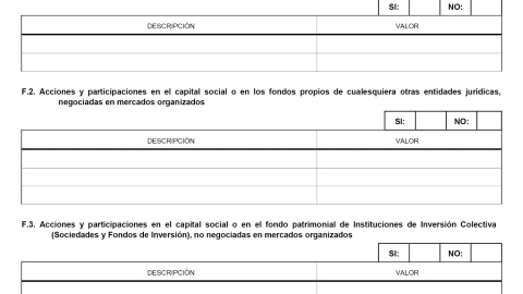 04/09/2023 Modelo de declaración de bienes que tienen que presentar los altos cargos ante la Oficina de Conflictos de Intereses.