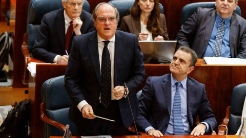 El portavoz del PSOE en la Asamblea de Madrid, Ángel Gabilondo, durante una intervención en el pleno de la Asamblea de Madrid. | EFE