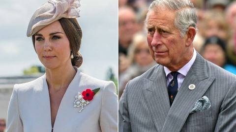 Kate Middleton y Carlos de Inglaterra en dos imágenes de archivo.