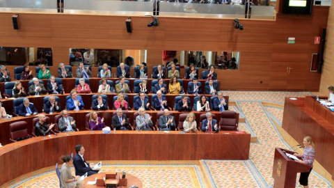 La presidenta madrileña, Cristina Cifuentes, comparece en un pleno extraordinario de la Asamblea de Madrid, a petición de la oposición, para dar explicaciones sobre las supuestas irregularidades del máster que posee de la Universidad Rey Juan Carlos (