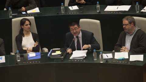 Carlos Sánchez Mato, responsable del Área Económica del Ayuntamiento de Madrid, en una intervención en el pleno municipal. E.P.