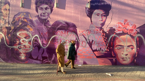 13/3/24 - El mural feminista de Ciudad Lineal, que fue vandalizado por segunda en enero de 2022.